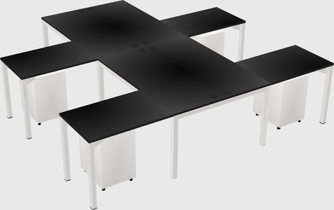 Shared l-shaped desk