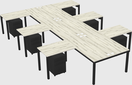 Shared l-shaped desk