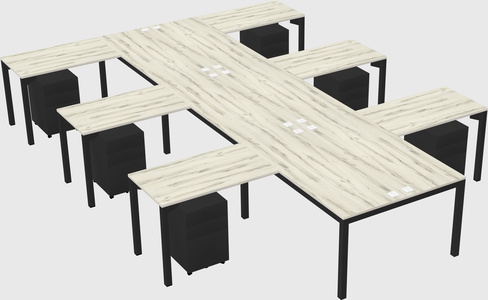 Shared l-shaped desk