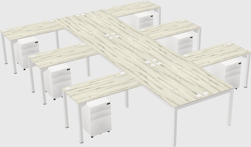 Shared l-shaped desk