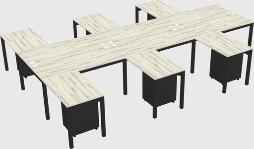 Shared l-shaped desk