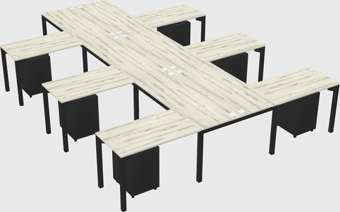 Shared l-shaped desk