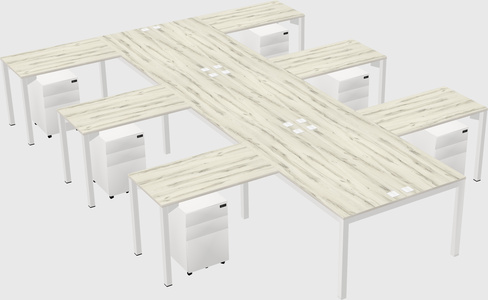 Shared l-shaped desk