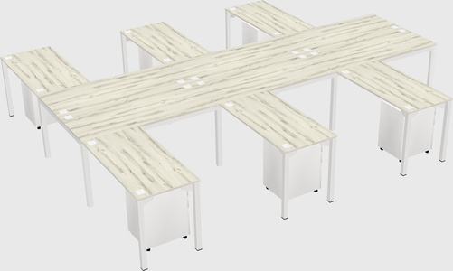 Shared l-shaped desk