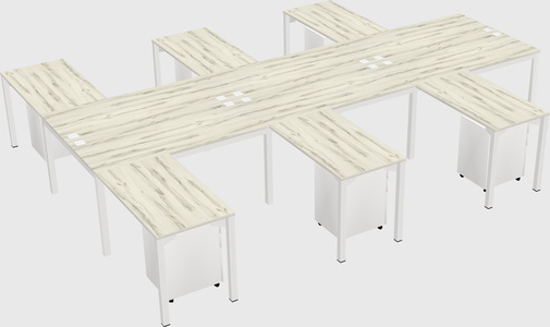 Shared l-shaped desk