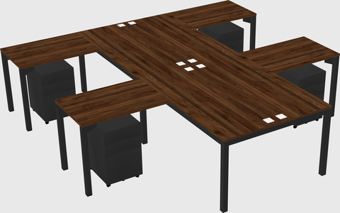 Shared l-shaped desk