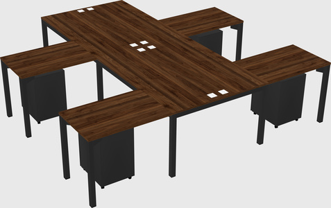 Shared l-shaped desk