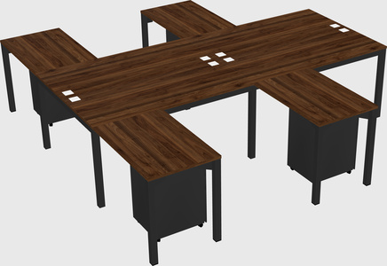 Shared l-shaped desk