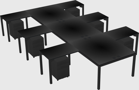 Shared l-shaped desk