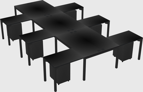 Shared l-shaped desk