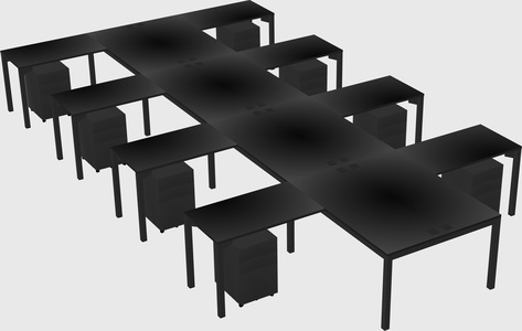 Shared l-shaped desk