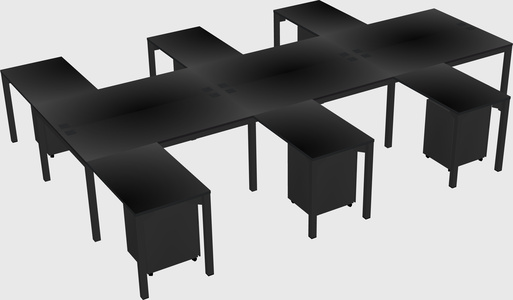 Shared l-shaped desk