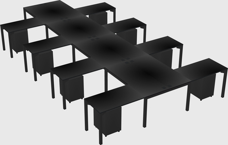 Shared l-shaped desk