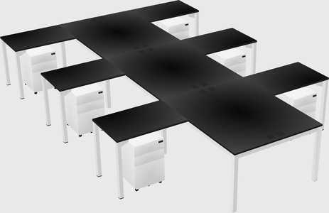 Shared l-shaped desk