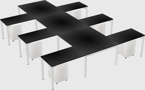 Shared l-shaped desk
