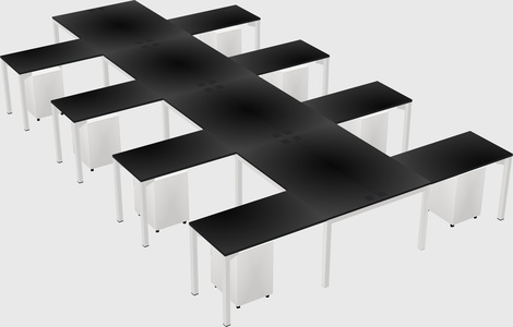 Shared l-shaped desk