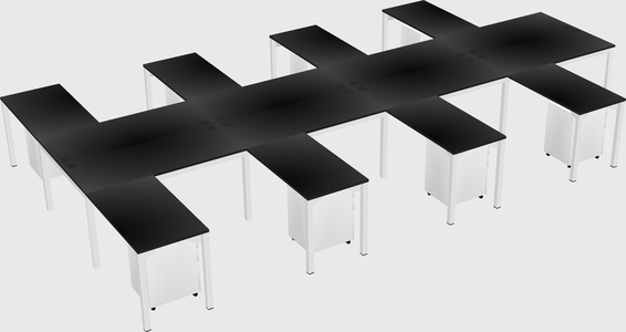 Shared l-shaped desk