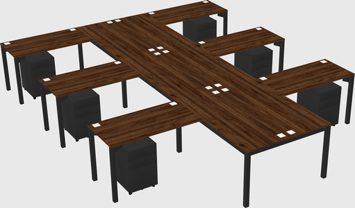 Shared l-shaped desk