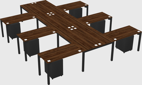 Shared l-shaped desk