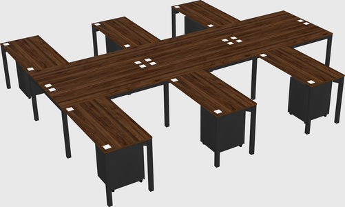 Shared l-shaped desk