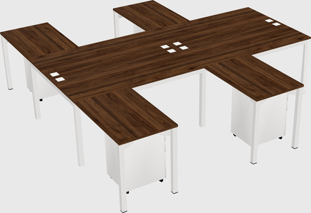 Shared l-shaped desk