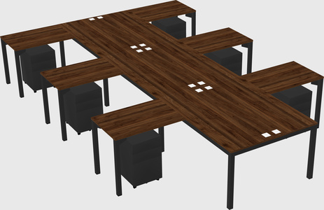 Shared l-shaped desk