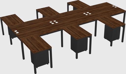 Shared l-shaped desk