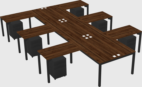 Shared l-shaped desk