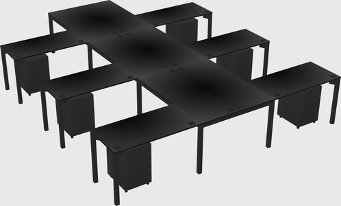 Shared l-shaped desk