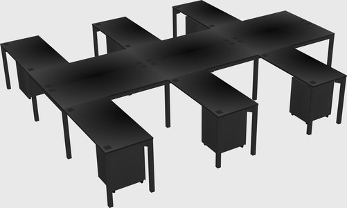 Shared l-shaped desk
