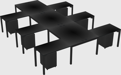 Shared l-shaped desk