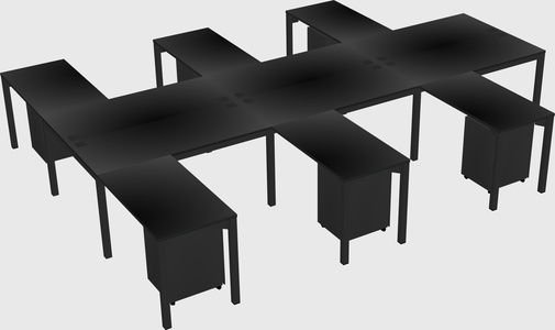 Shared l-shaped desk