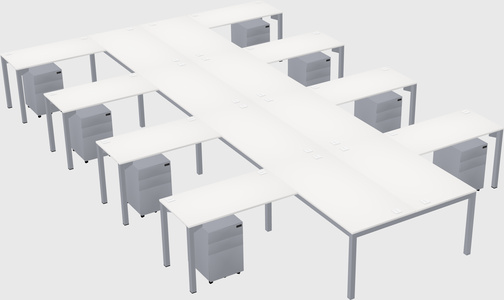 Shared l-shaped desk