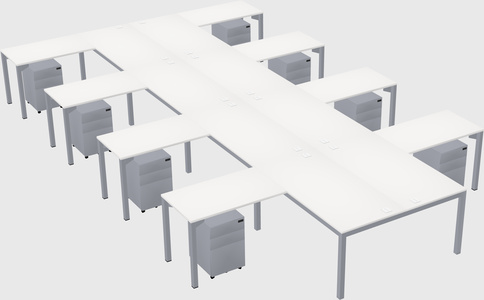 Shared l-shaped desk