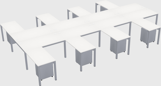 Shared l-shaped desk