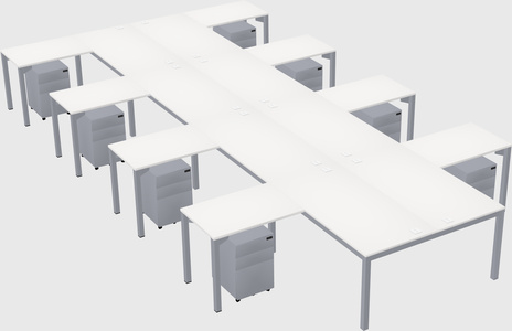 Shared l-shaped desk
