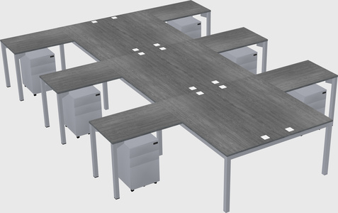 Shared l-shaped desk