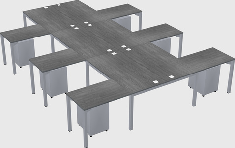 Shared l-shaped desk