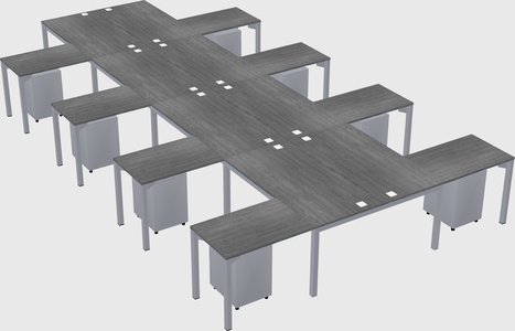 Shared l-shaped desk