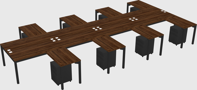 Shared l-shaped desk