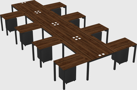 Shared l-shaped desk