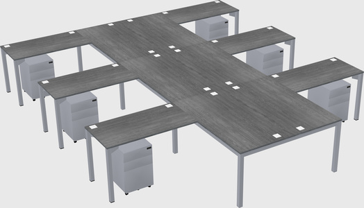 Shared l-shaped desk
