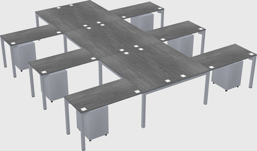Shared l-shaped desk