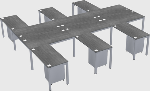Shared l-shaped desk