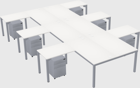 Shared l-shaped desk