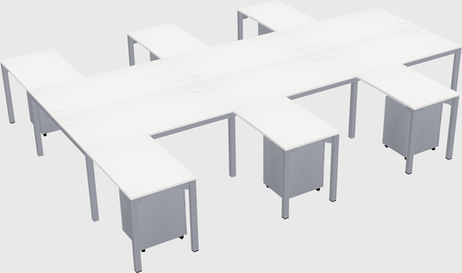 Shared l-shaped desk
