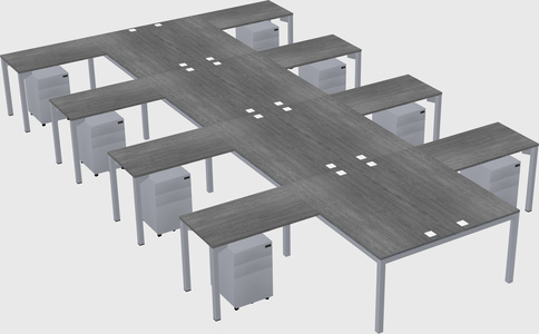 Shared l-shaped desk