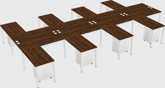 Shared l-shaped desk