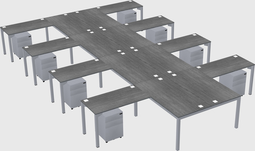 Shared l-shaped desk