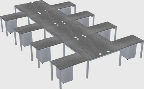 Shared l-shaped desk